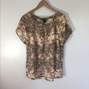 Ann Taylor Nude Pink/ Light Brown Blouse